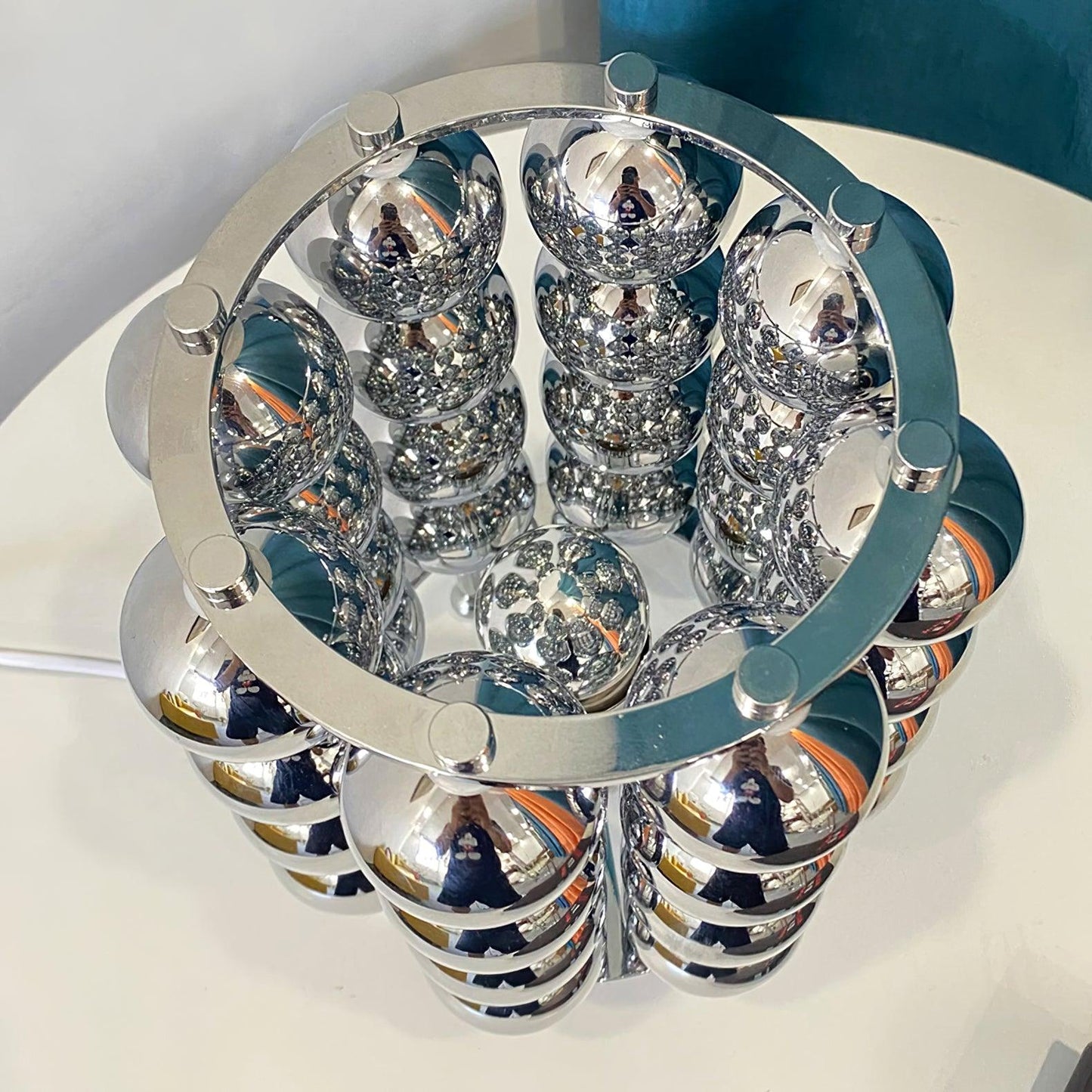 Kare Table Lamp | Stainless Steel Chrome Finish | 19cm Diameter