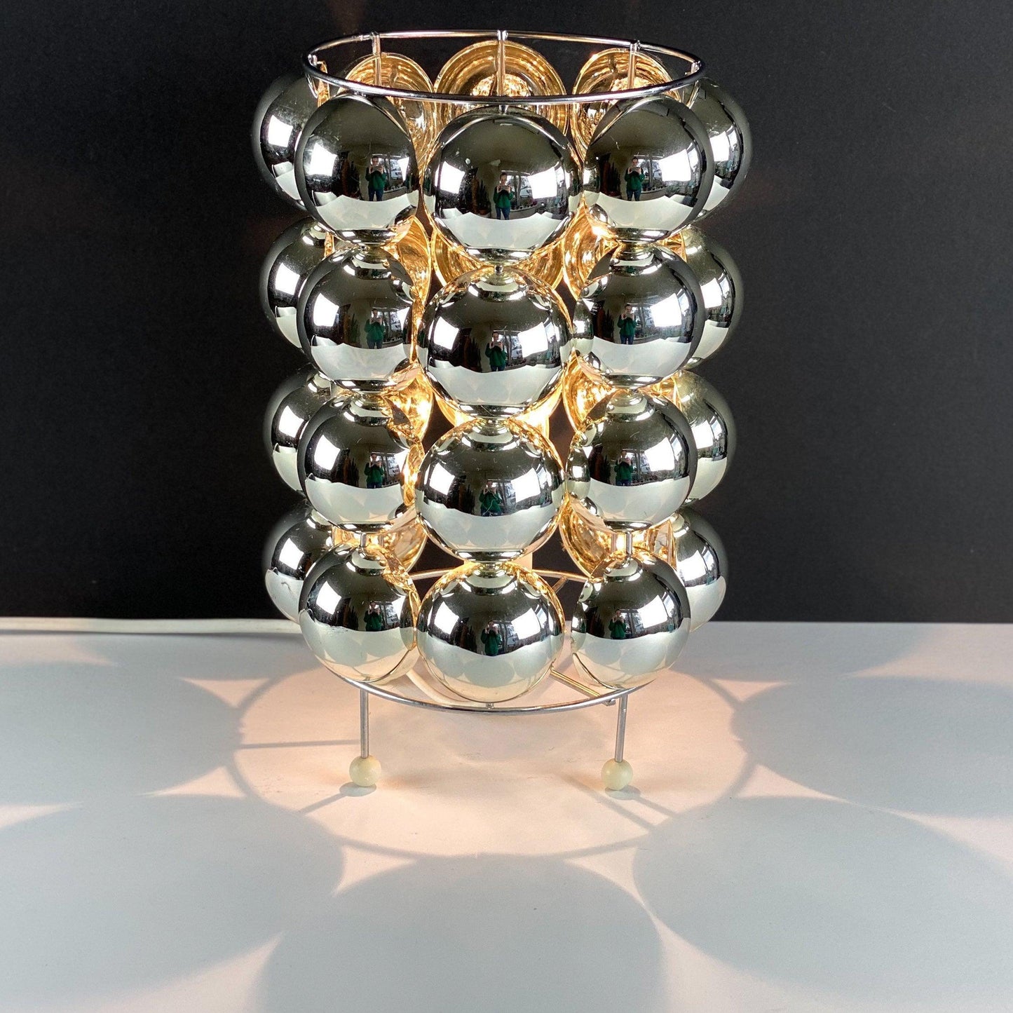 Kare Table Lamp | Stainless Steel Chrome Finish | 19cm Diameter