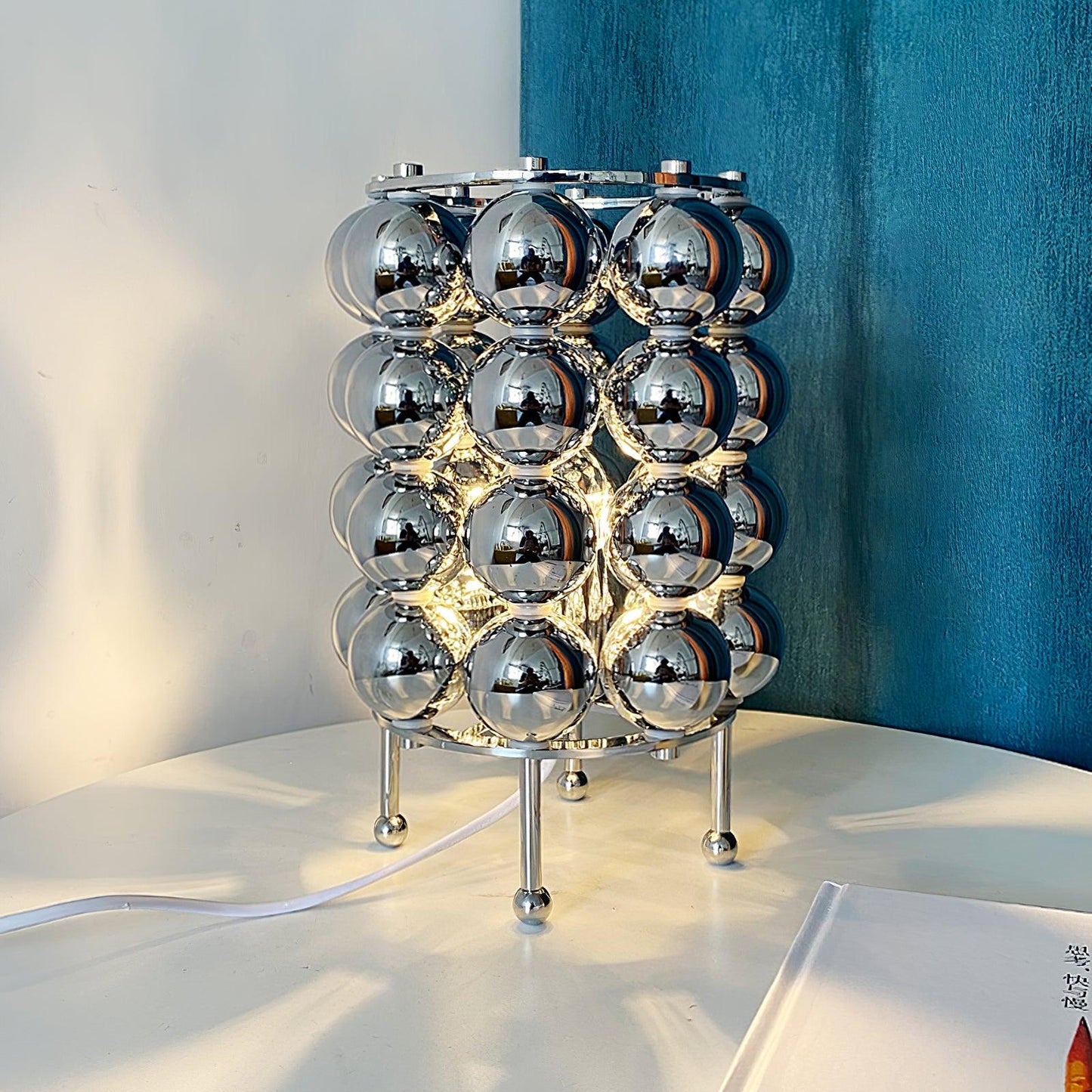 Kare Table Lamp | Stainless Steel Chrome Finish | 19cm Diameter