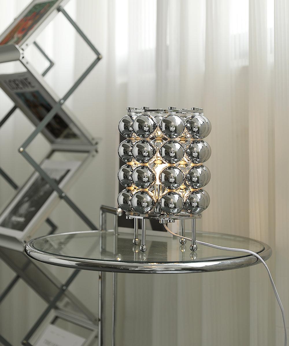Kare Table Lamp | Stainless Steel Chrome Finish | 19cm Diameter