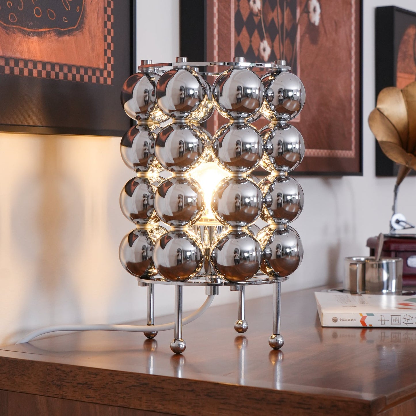Kare Table Lamp | Stainless Steel Chrome Finish | 19cm Diameter