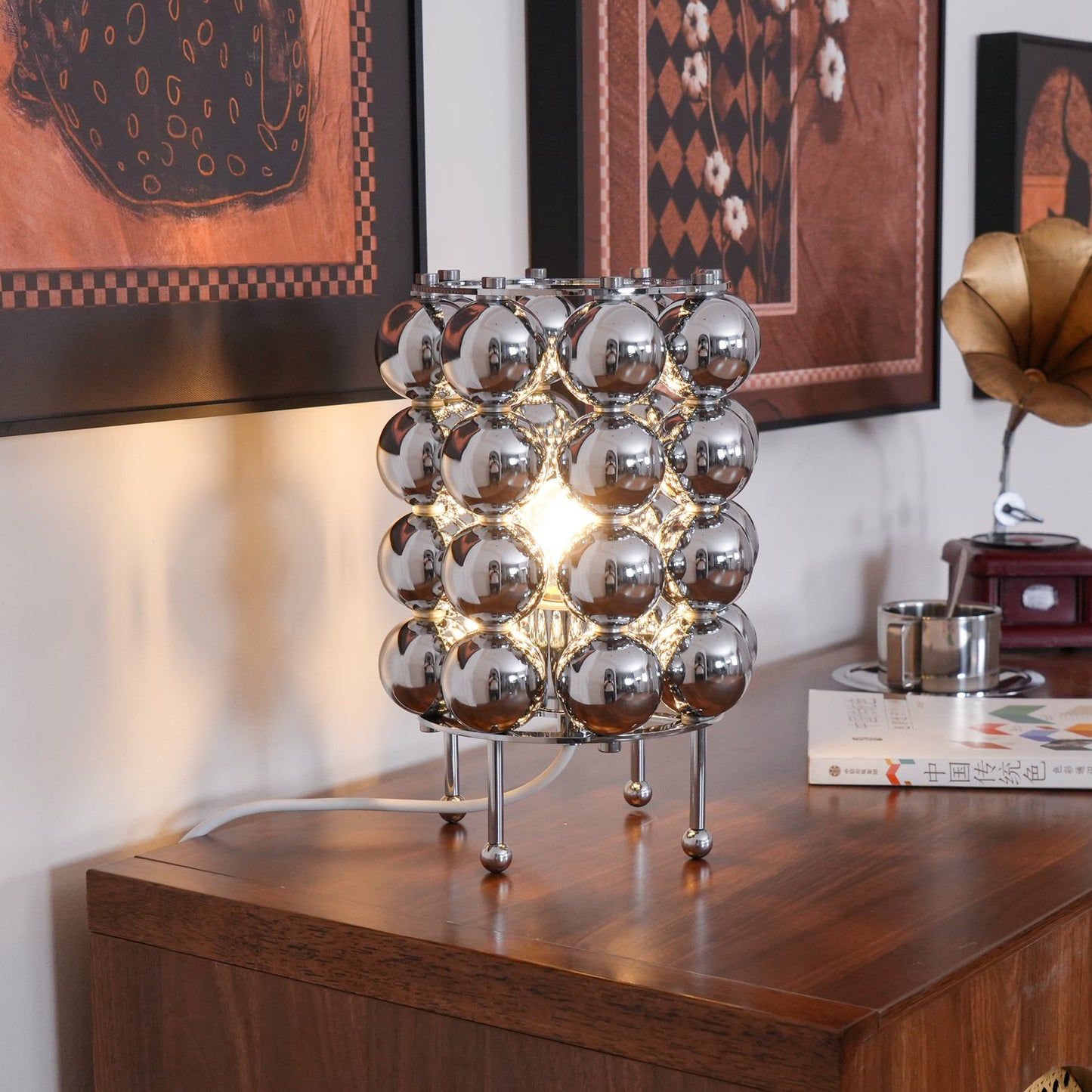 Kare Table Lamp | Stainless Steel Chrome Finish | 19cm Diameter