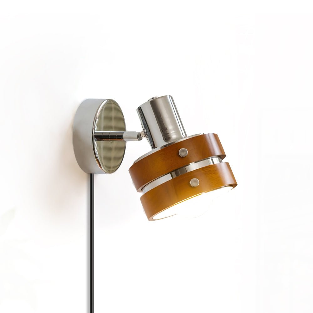 Karry Wall Lamp | Chrome & Walnut Wood | Japanese Design