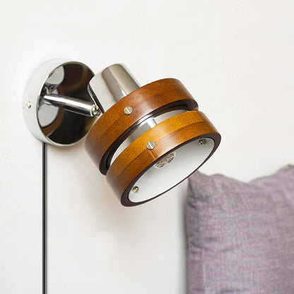 Karry Wall Lamp | Chrome & Walnut Wood | Japanese Design