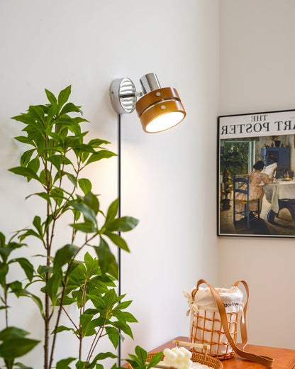 Karry Wall Lamp | Chrome & Walnut Wood | Japanese Design