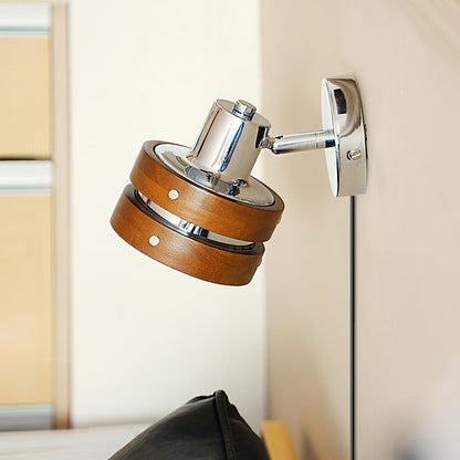 Karry Wall Lamp | Chrome & Walnut Wood | Japanese Design