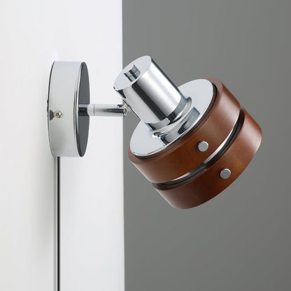 Karry Wall Lamp | Chrome & Walnut Wood | Japanese Design