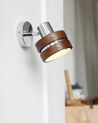 Karry Wall Lamp | Chrome & Walnut Wood | Japanese Design