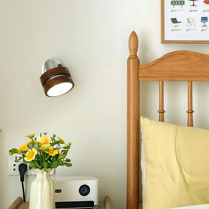 Karry Wall Lamp | Chrome & Walnut Wood | Japanese Design