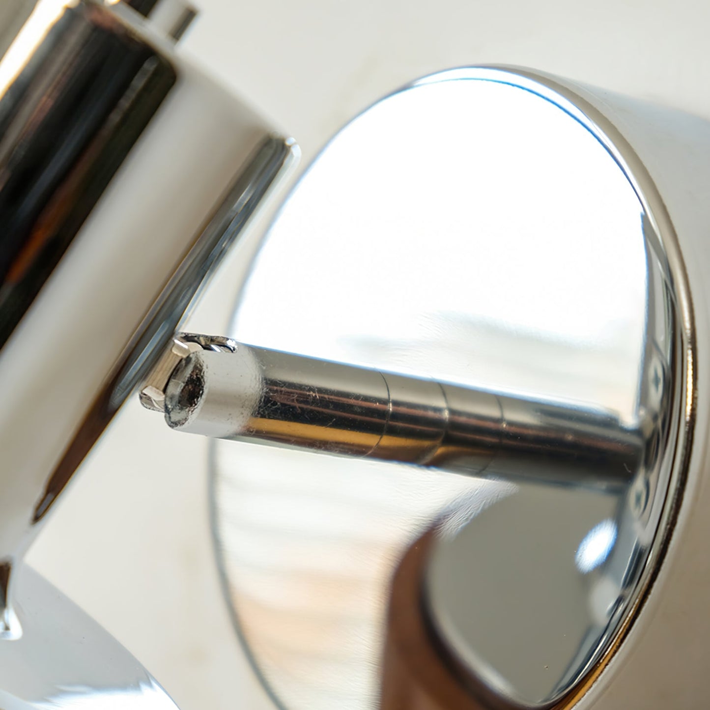 Karry Wall Lamp | Chrome & Walnut Wood | Japanese Design