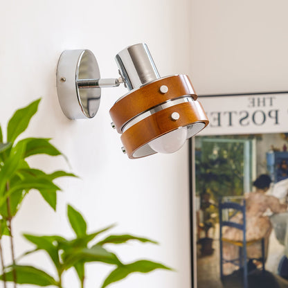 Karry Wall Lamp | Chrome & Walnut Wood | Japanese Design