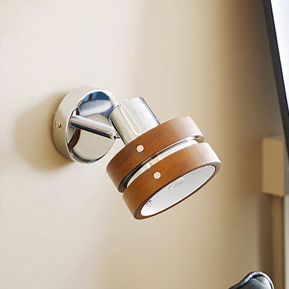 Karry Wall Lamp | Chrome & Walnut Wood | Japanese Design