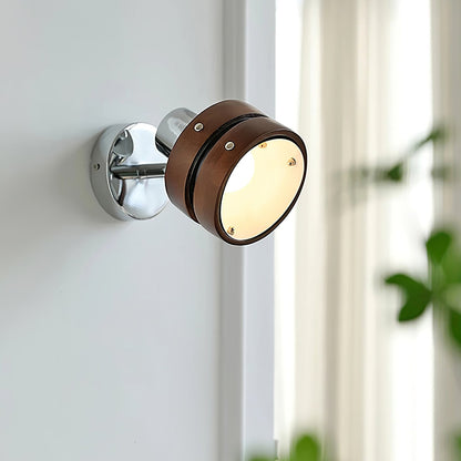 Karry Wall Lamp | Chrome & Walnut Wood | Japanese Design