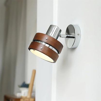 Karry Wall Lamp | Chrome & Walnut Wood | Japanese Design