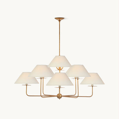 Kelley Chandelier | Brass & Fabric | 9-Light