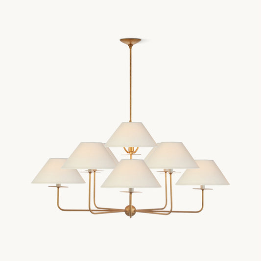 Kelley Chandelier | Brass & Fabric | 9-Light
