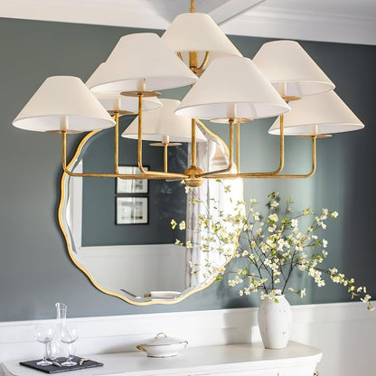 Kelley Chandelier | Brass & Fabric | 9-Light