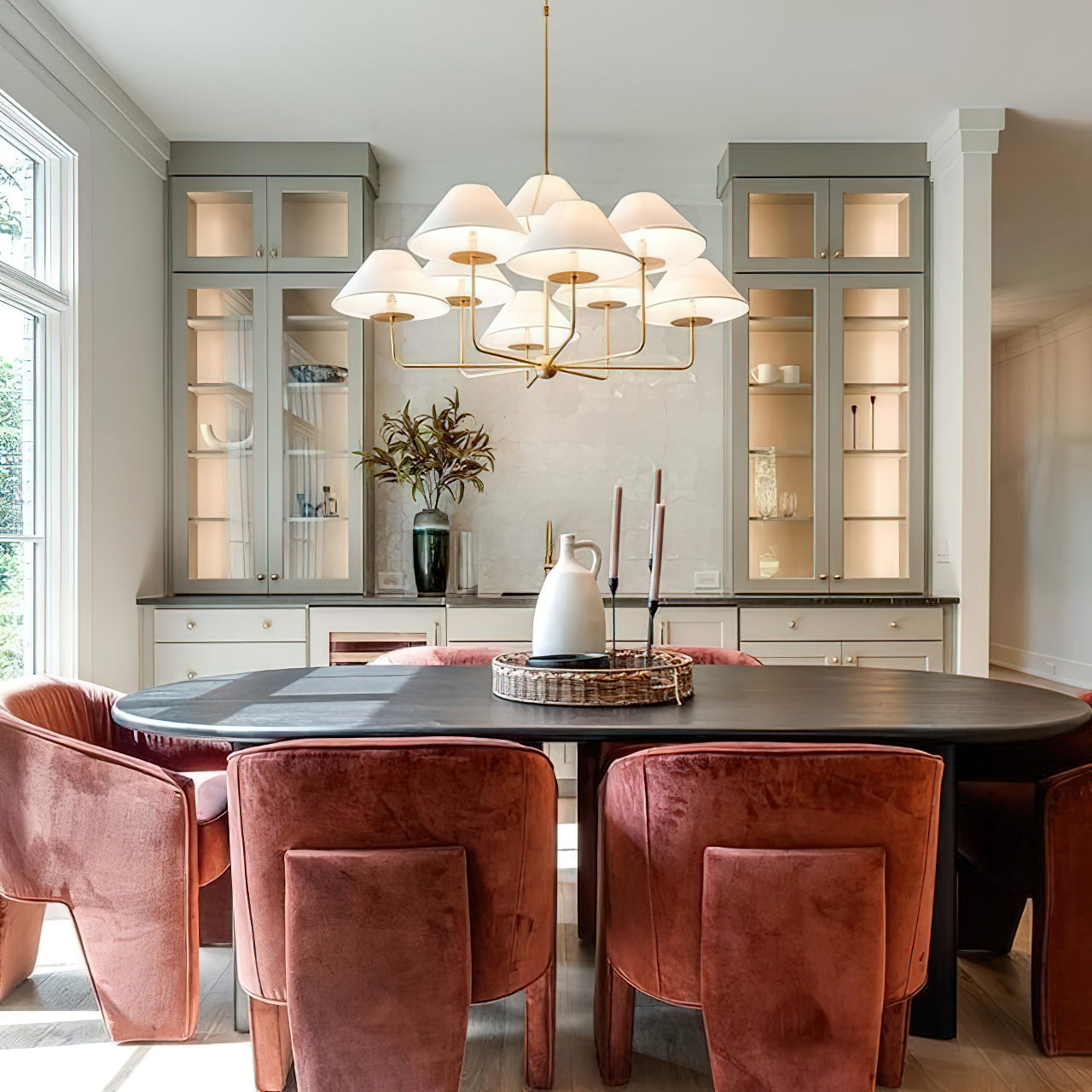 Kelley Chandelier | Brass & Fabric | 9-Light