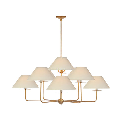 Kelley Chandelier | Brass & Fabric | 9-Light