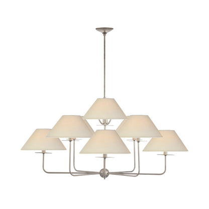 Kelley Chandelier | Brass & Fabric | 9-Light