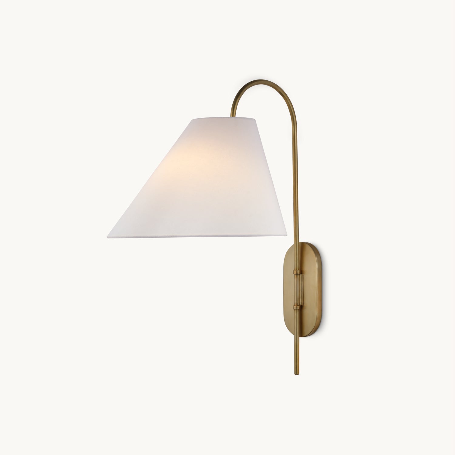 Kenney Wall Light | Brass & Fabric | White Lampshade