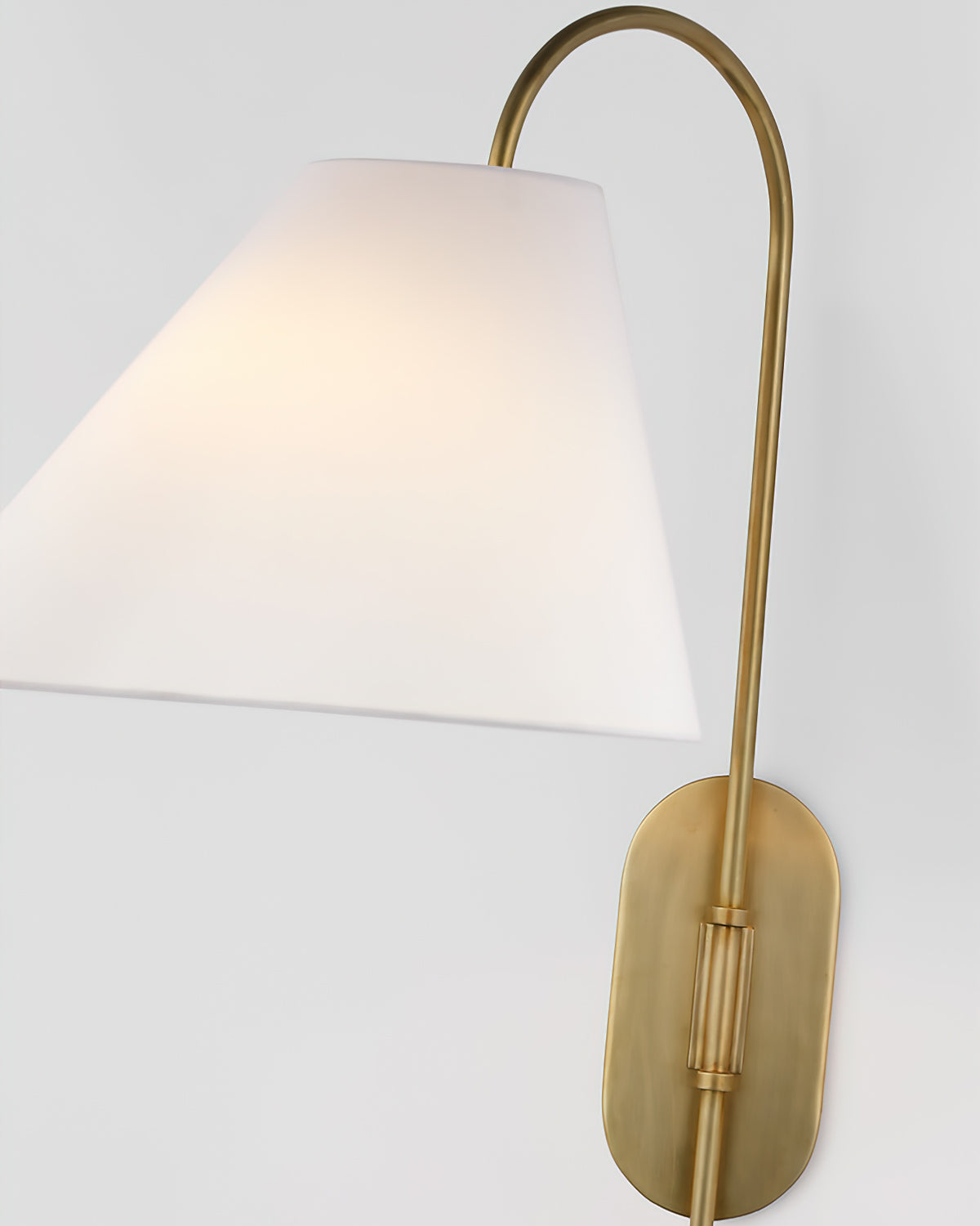 Kenney Wall Light | Brass & Fabric | White Lampshade