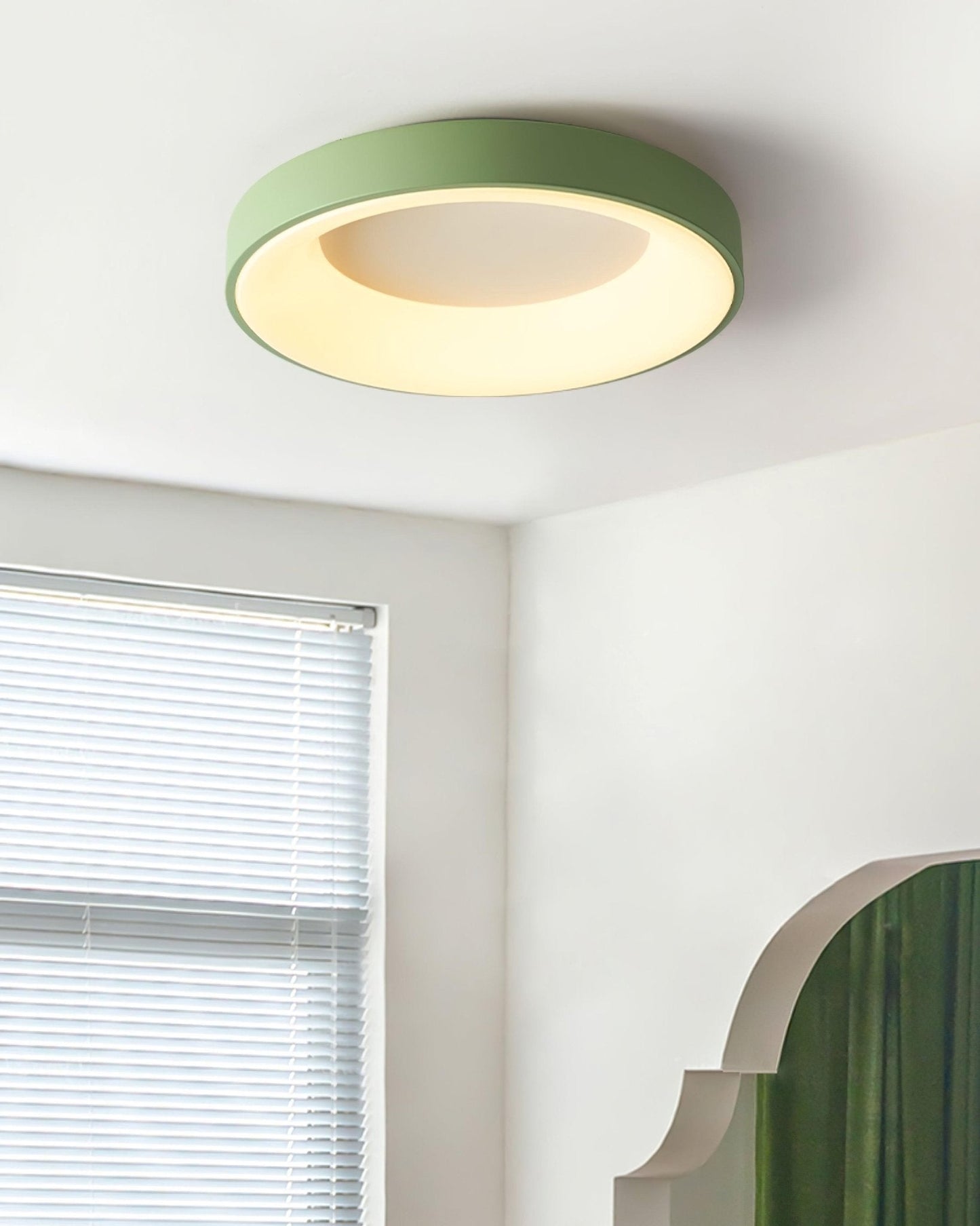 Keno Ceiling Lamp | Iron & Acrylic | White or Green