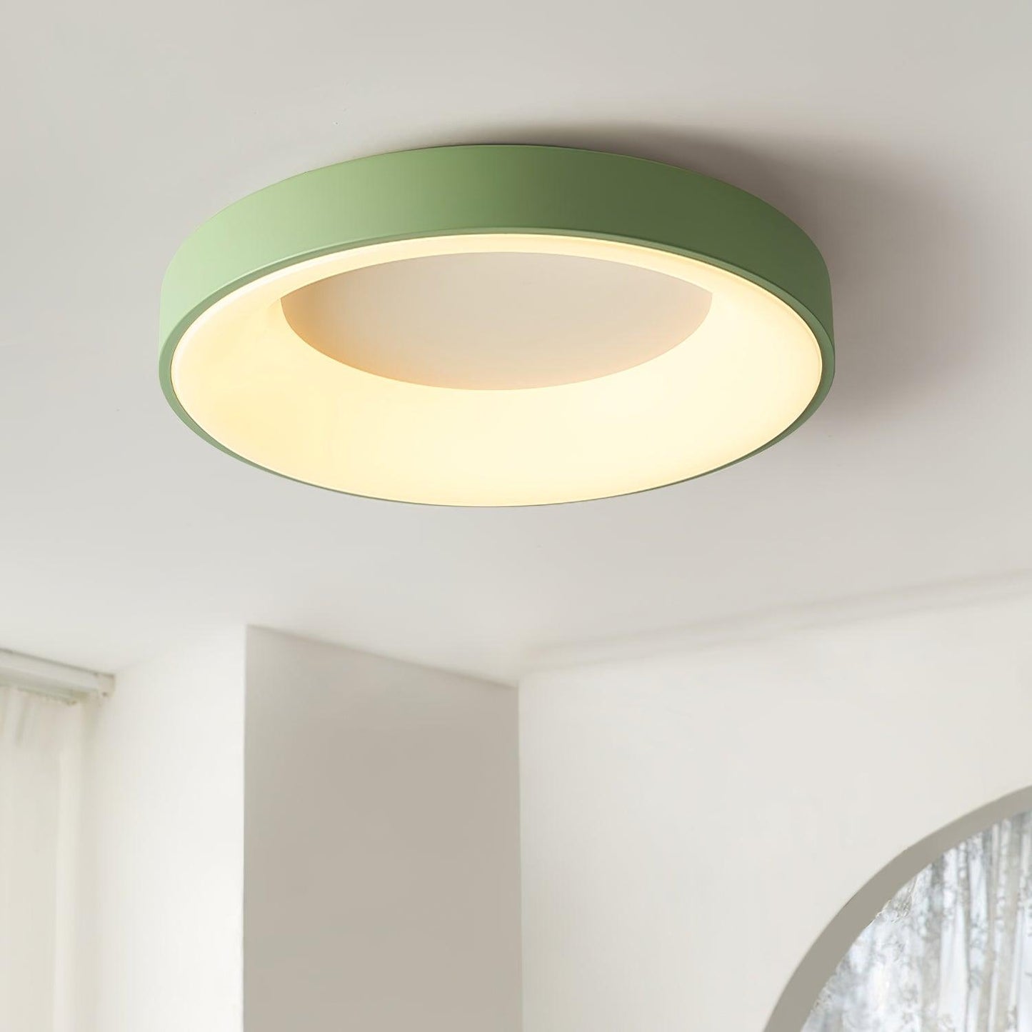 Keno Ceiling Lamp | Iron & Acrylic | White or Green