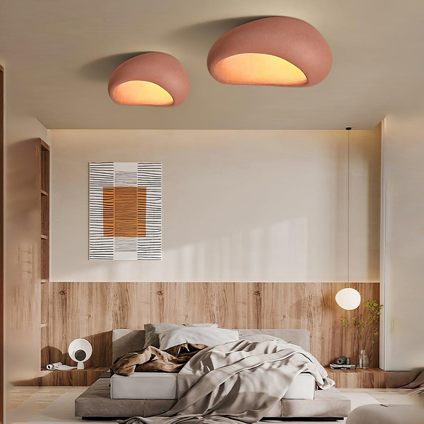 Khmara Ceiling Lamp | Japanese Moon Design | 45cm, 52cm, 60cm, 70cm, 80cm Options