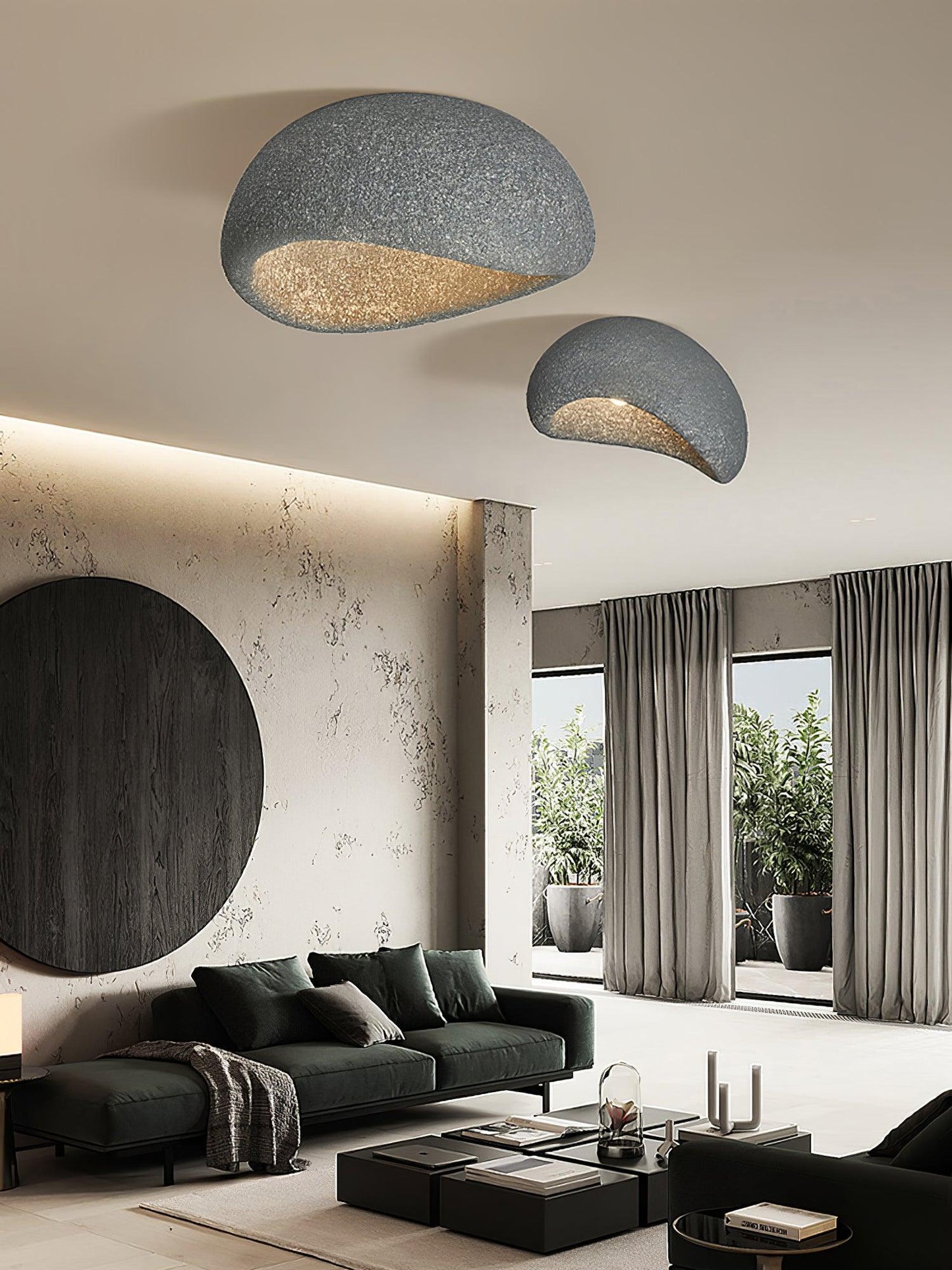 Khmara Ceiling Lamp | Japanese Moon Design | 45cm, 52cm, 60cm, 70cm, 80cm Options