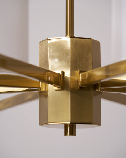 Kichler Chandelier | Brass Frame | White Fabric Shade | 5, 6, or 8 Lights