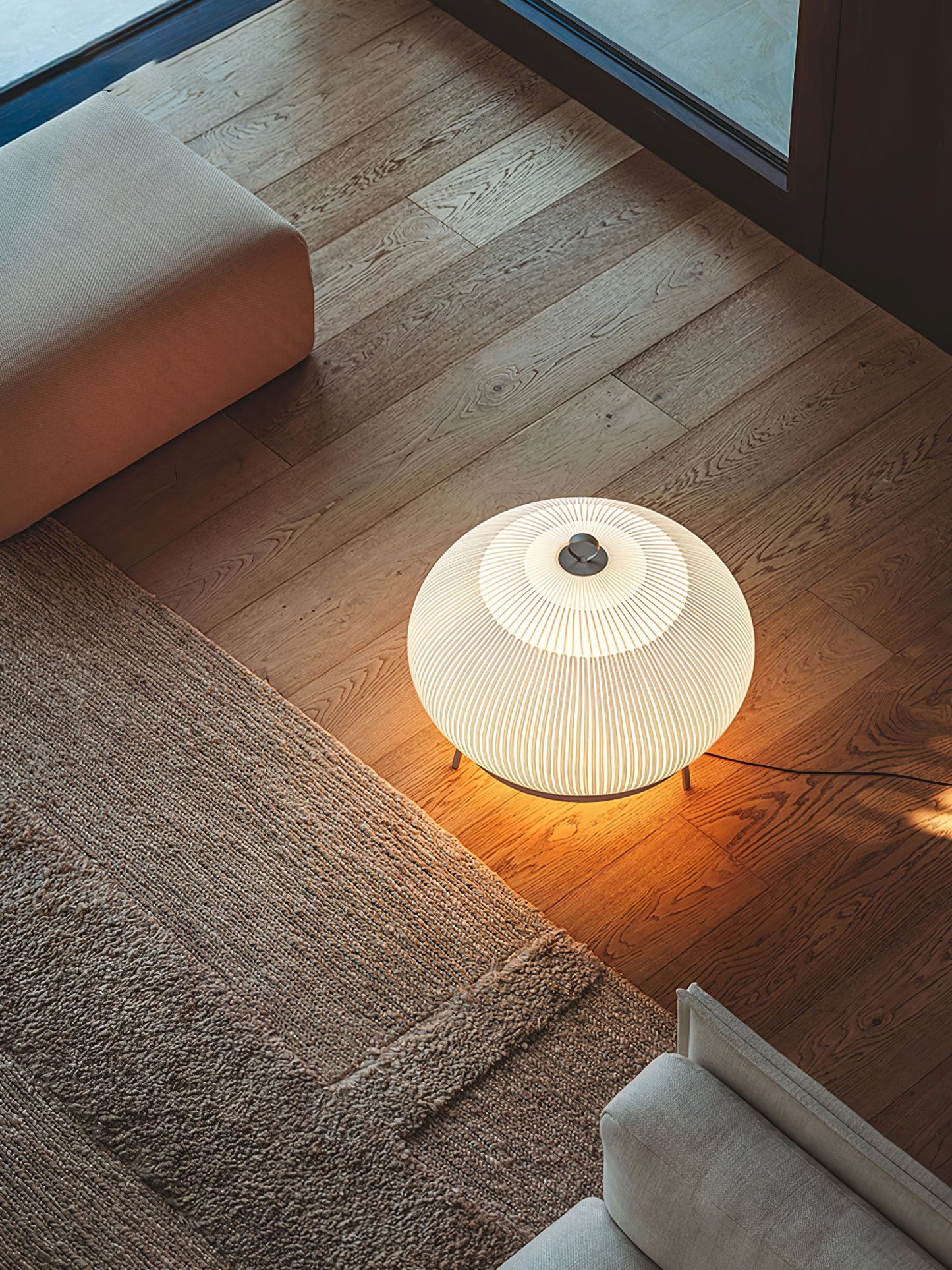 Lantern Knit Table Lamp | Fabric | White
