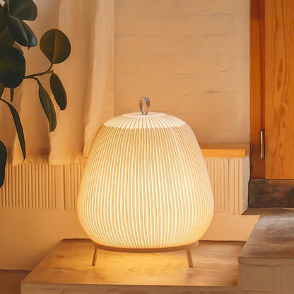 Lantern Knit Table Lamp | Fabric | White