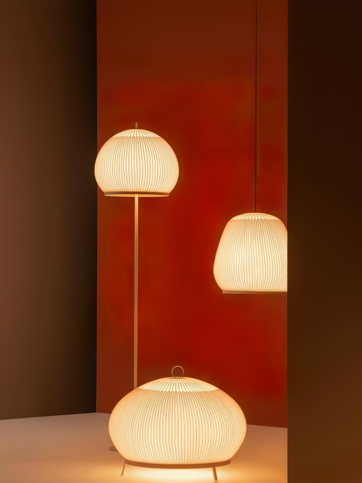 Lantern Knit Table Lamp | Fabric | White