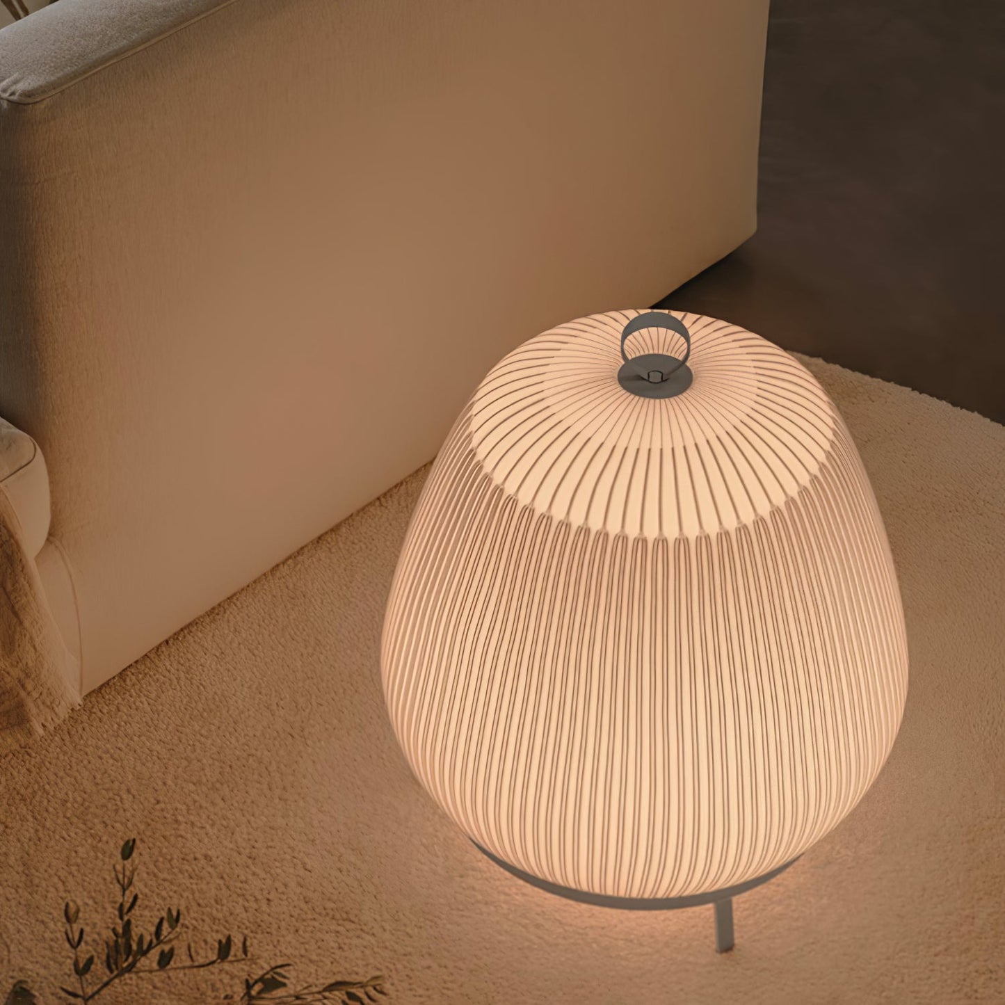 Lantern Knit Table Lamp | Fabric | White