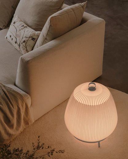 Lantern Knit Table Lamp | Fabric | White
