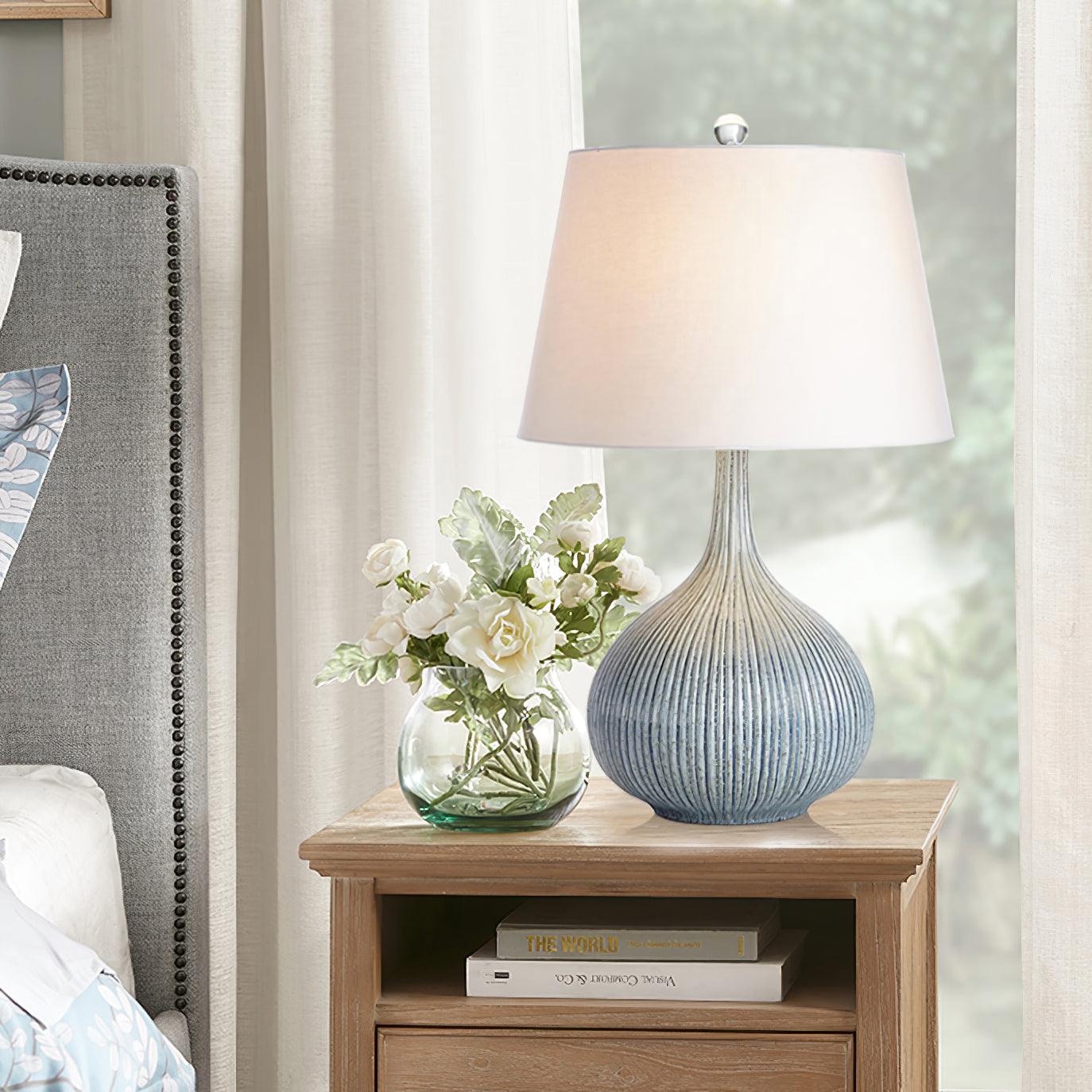 Kole Ceramic Table Lamp | Blue | Handcrafted