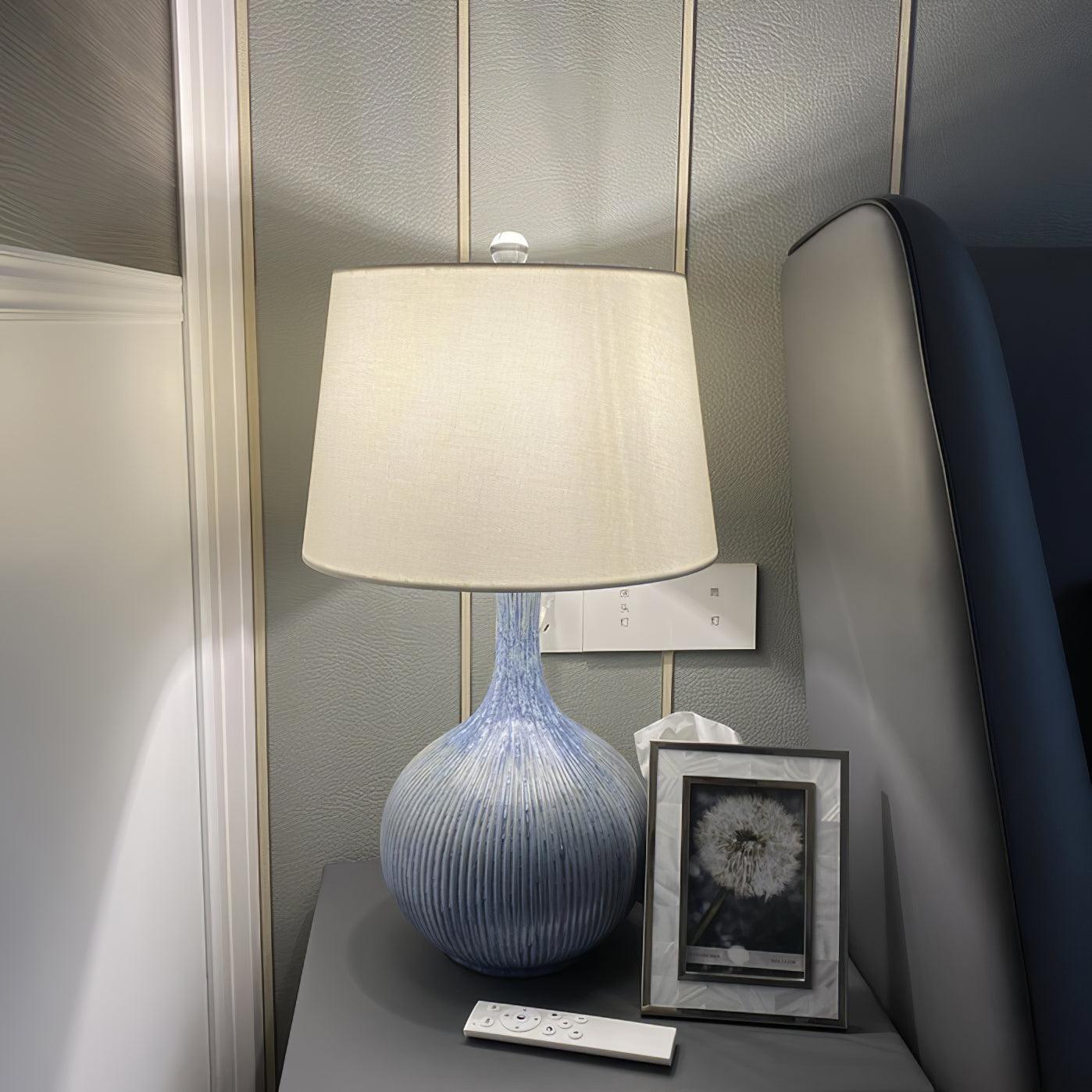 Kole Ceramic Table Lamp | Blue | Handcrafted