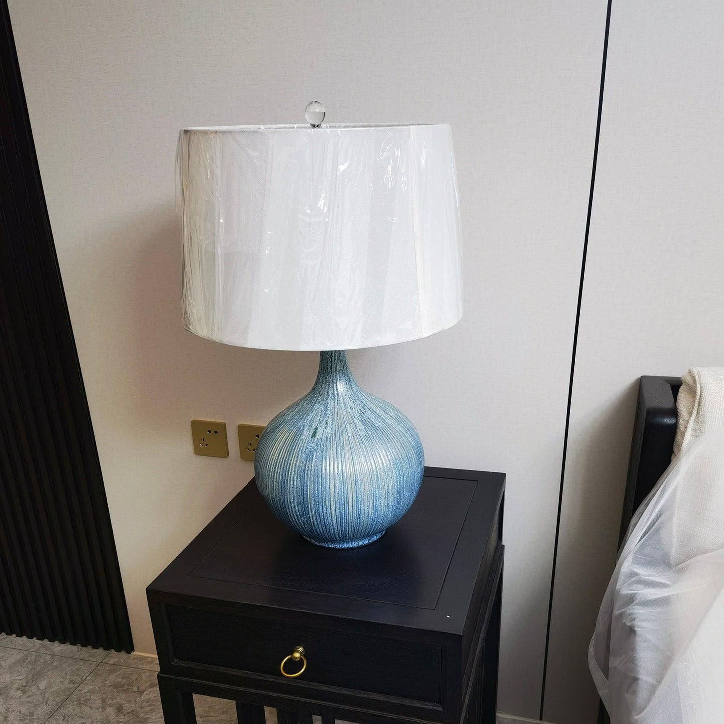 Kole Ceramic Table Lamp | Blue | Handcrafted