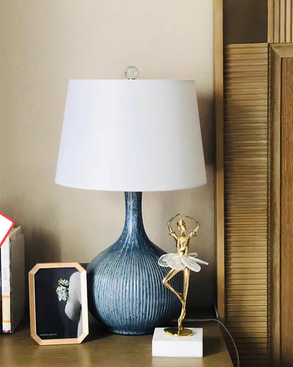 Kole Ceramic Table Lamp | Blue | Handcrafted