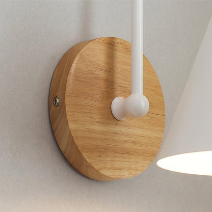 Kona Nordic Wall Lamp | Iron Shade | Wooden & Black