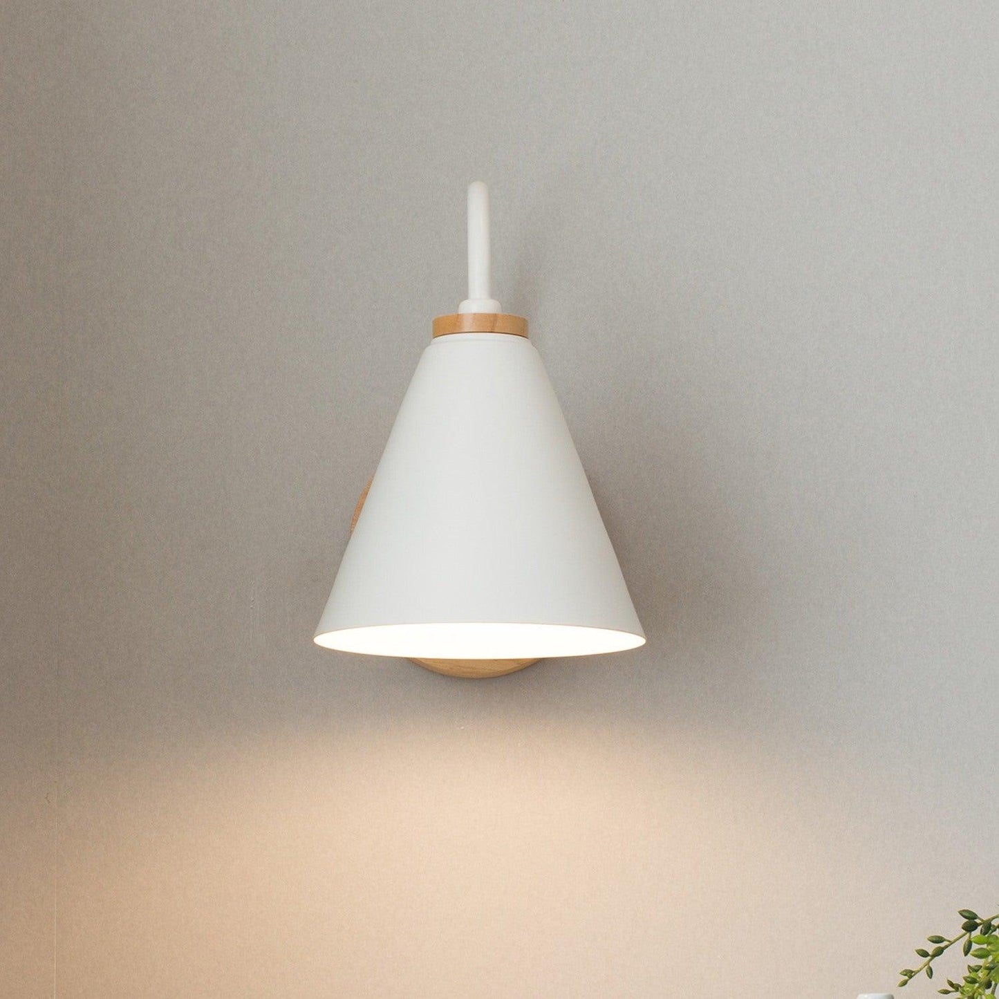 Kona Nordic Wall Lamp | Iron Shade | Wooden & Black