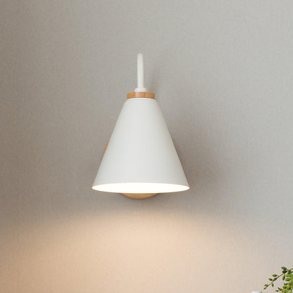 Kona Nordic Wall Lamp | Iron Shade | Wooden & Black