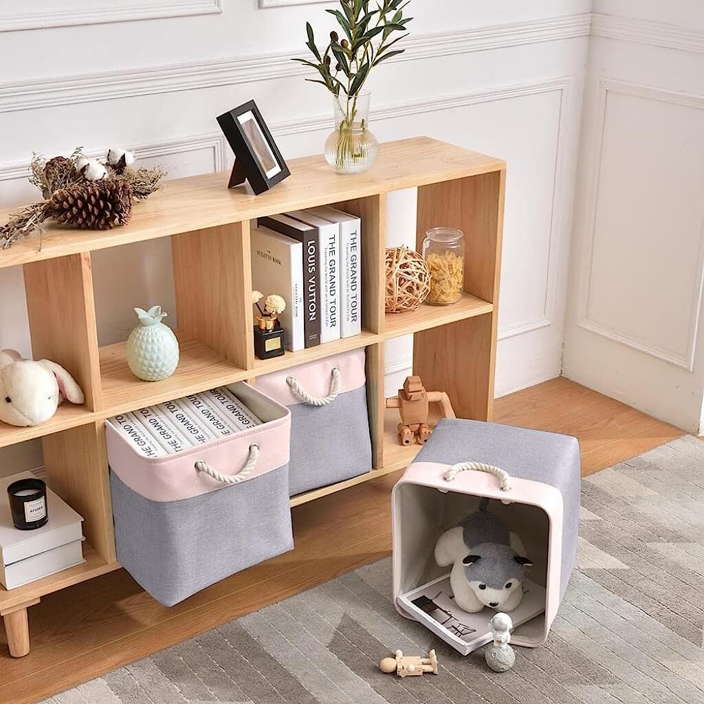 Storage Boxes | Canvas & EVA | Large 41.6L, 13"x15"x13"