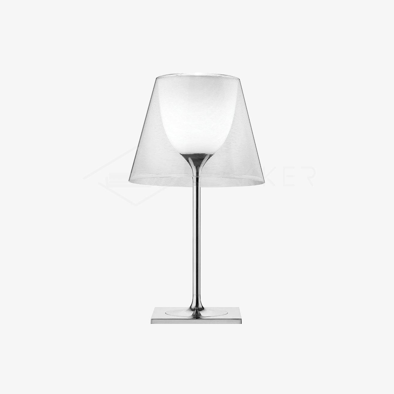 Chrome Prism Table Lamp | Metal, Acrylic, Plastic | Clear, Smoke Grey, Bronze