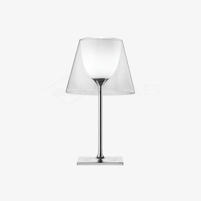 Chrome Prism Table Lamp | Metal, Acrylic, Plastic | Clear, Smoke Grey, Bronze