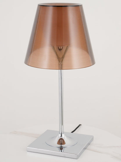 Chrome Prism Table Lamp | Metal, Acrylic, Plastic | Clear, Smoke Grey, Bronze