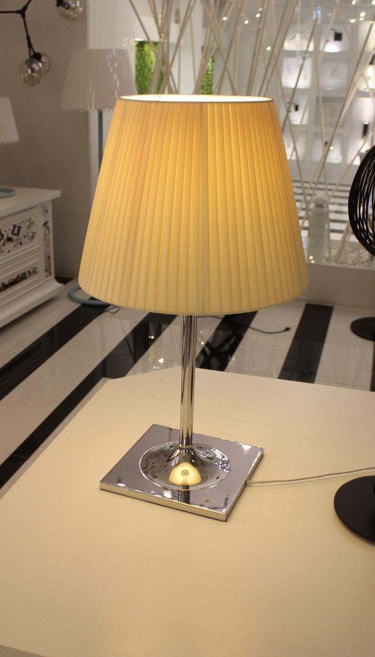 Chrome Prism Table Lamp | Metal, Acrylic, Plastic | Clear, Smoke Grey, Bronze