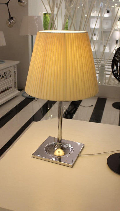 Chrome Prism Table Lamp | Metal, Acrylic, Plastic | Clear, Smoke Grey, Bronze