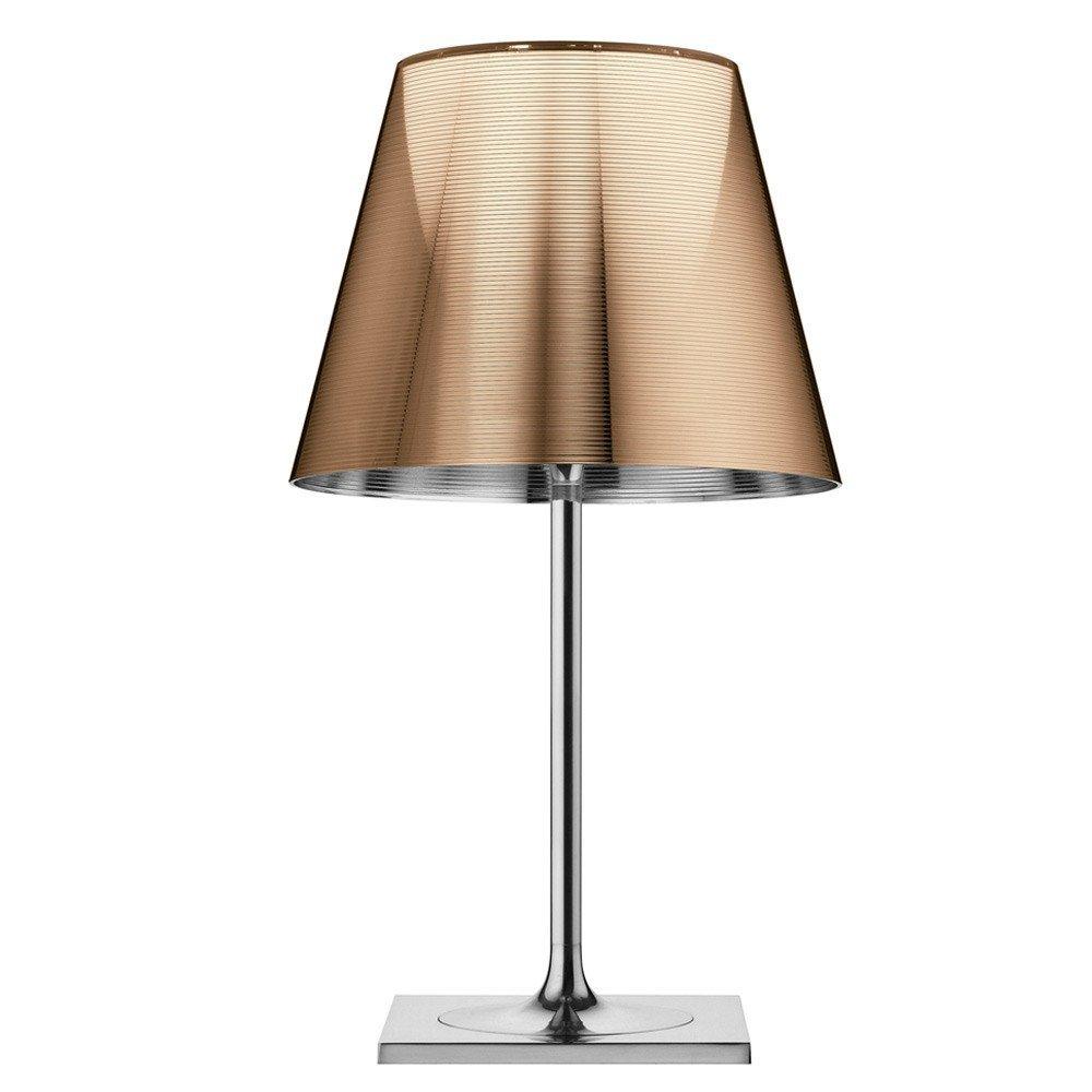 Chrome Prism Table Lamp | Metal, Acrylic, Plastic | Clear, Smoke Grey, Bronze